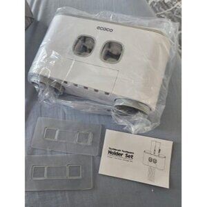 New Toothbrush Holders with Toothpaste Dispenser Wall Mounted for Bathroom